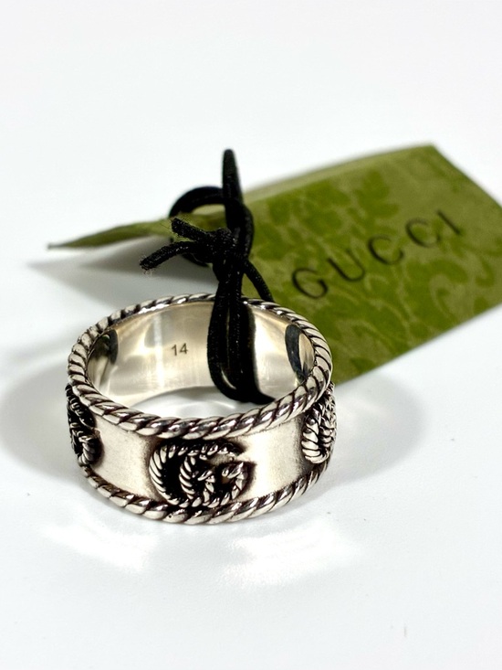 Gucci Jewelry - Gucci GG Marmont Band Wide 925 Ring Sterling Silver 6.75 14 NEW